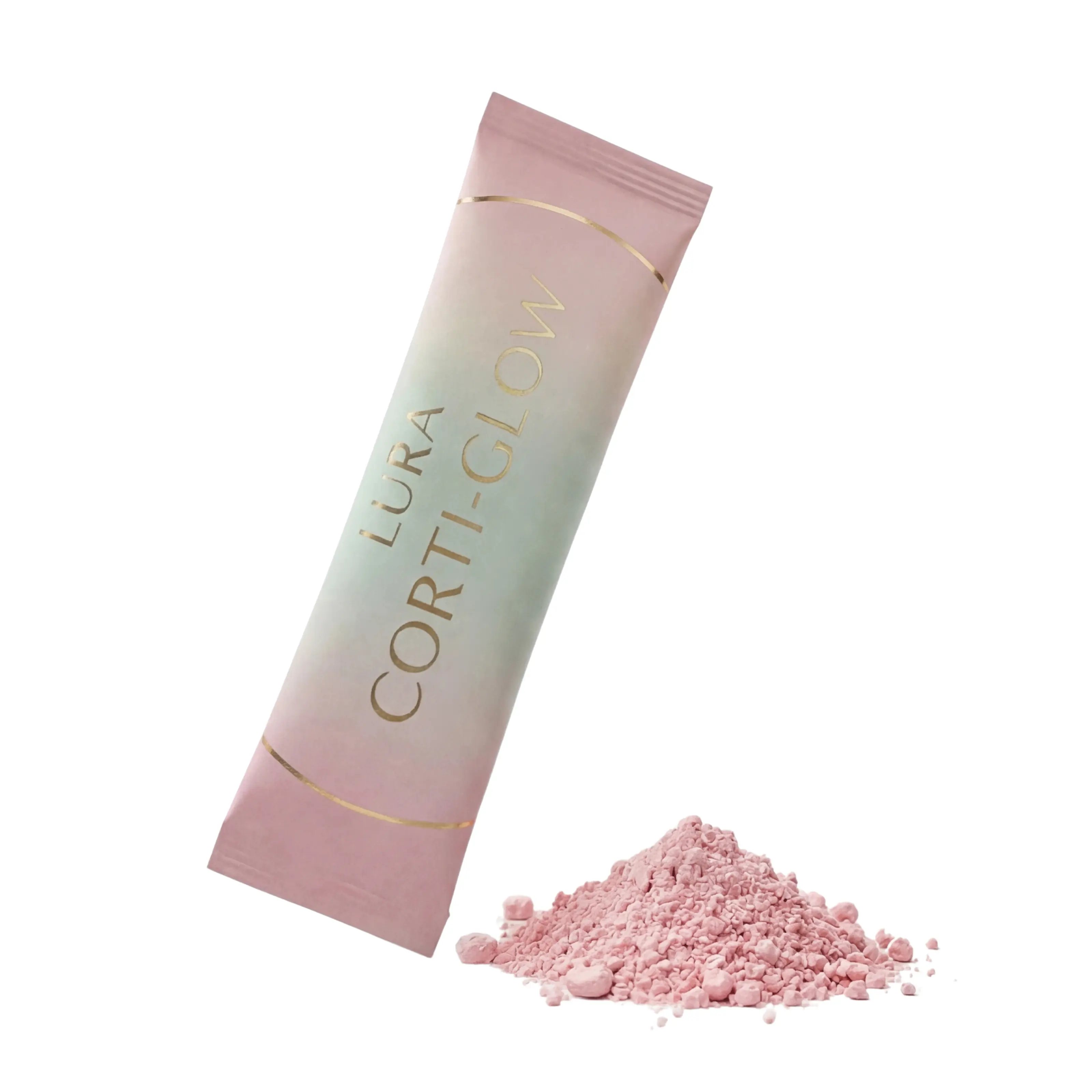 Corti-Glow sachet with pale pink powder