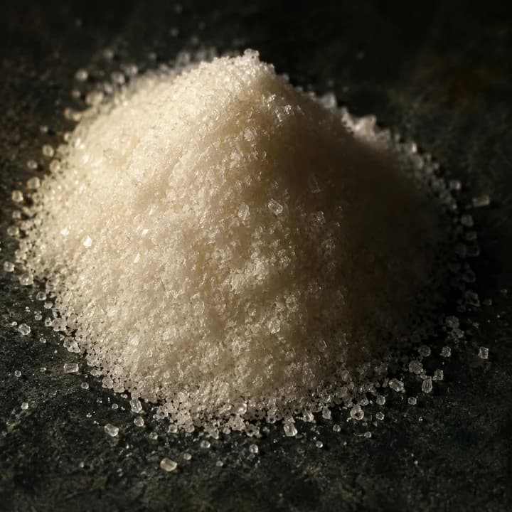 A heap of off-white crystalline powder