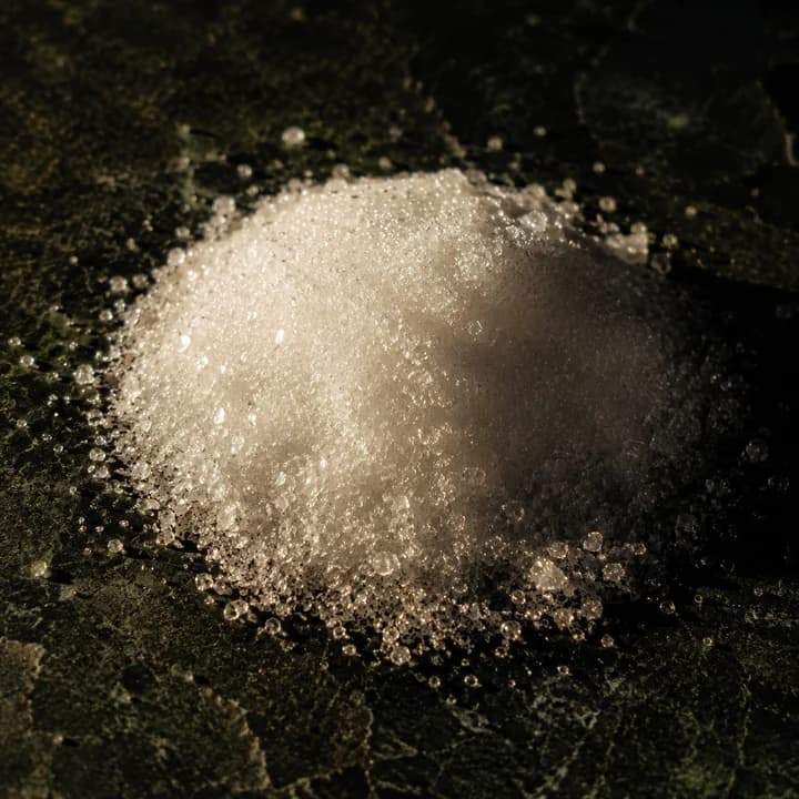 A heap of white crystalline powder