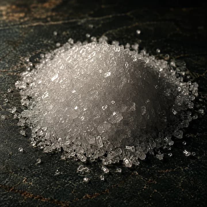 A heap of white crystalline granules