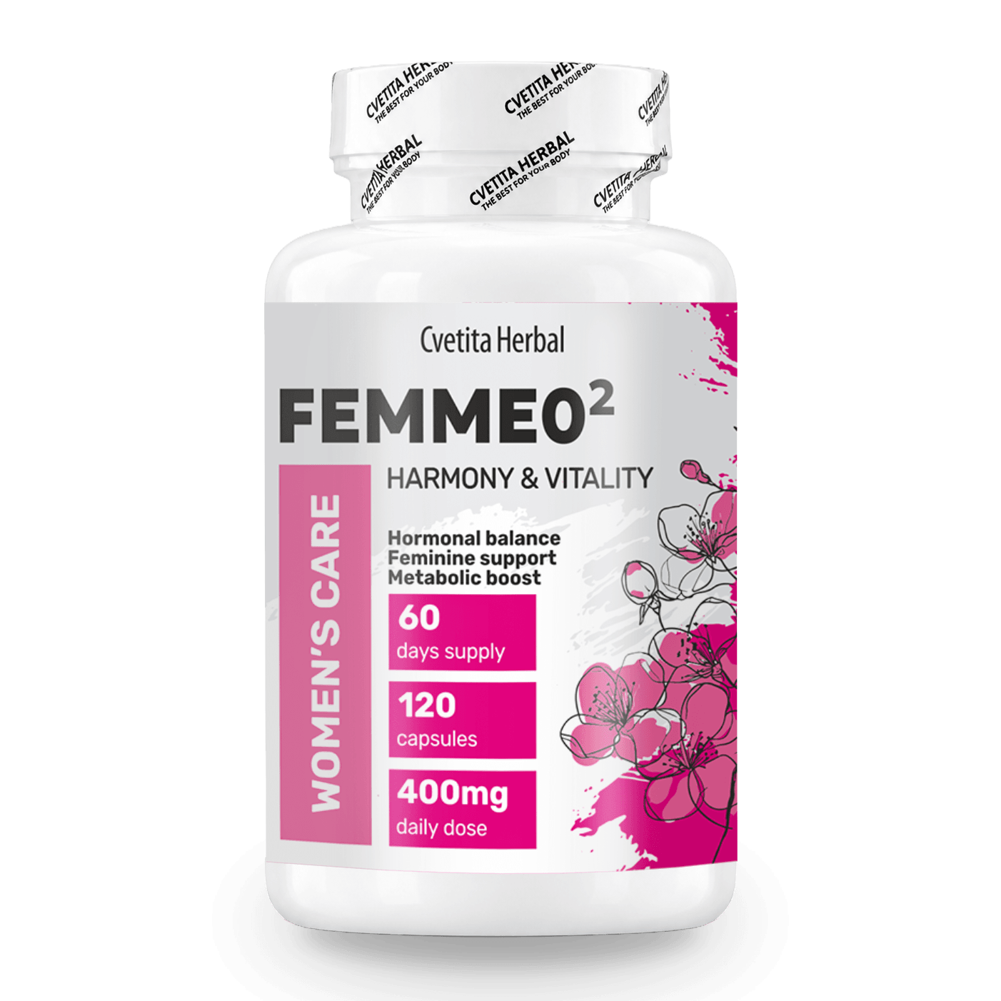 FEMME O2 · Tribulus, Maca, Siberian Ginseng