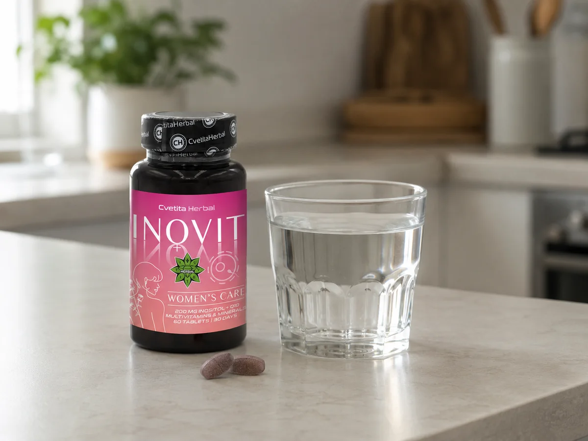 The Inovit 365 Multivitamins and Minerals pack with the daily dose taken out beside it