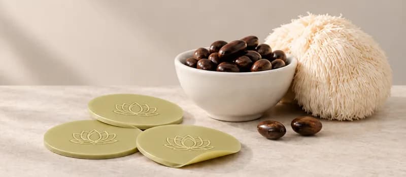 Mucuna and lion's mane patches