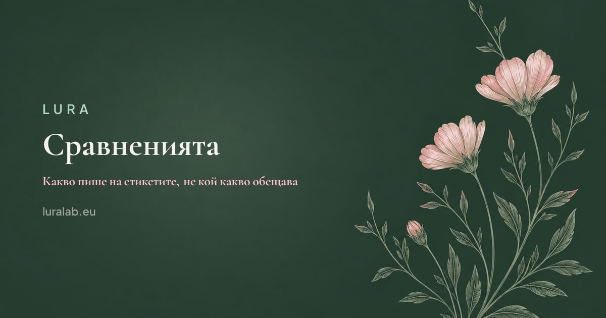 Чаша с бледорозова напитка Corti-Glow, кутия и саше на тъмна кинематографична сцена